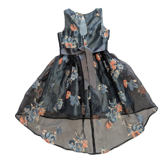 Zunie Girls Floral Satin Dress with Crinoline Underskirt | Size 7 - Picture 3 of 9